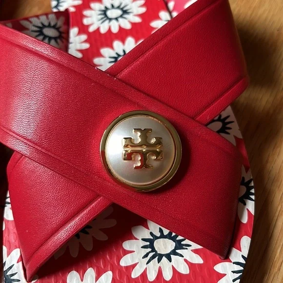 Tory Burch Melody Criss Cross Leather Sandals Sz 9 - Picture 4 of 15